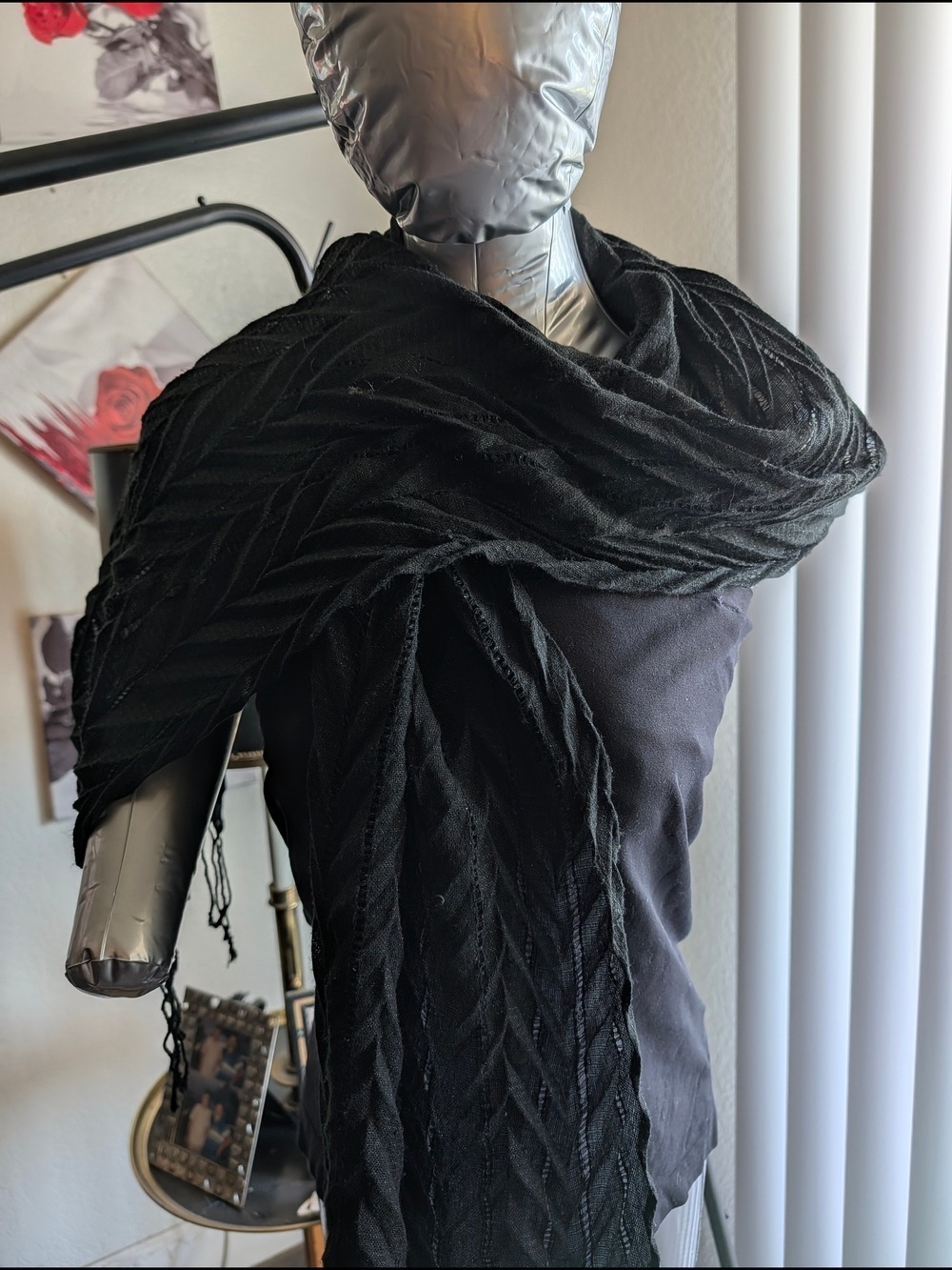 ❤️7 for $35 : Black Chevron Pleated Scarf - Picture 10 of 11
